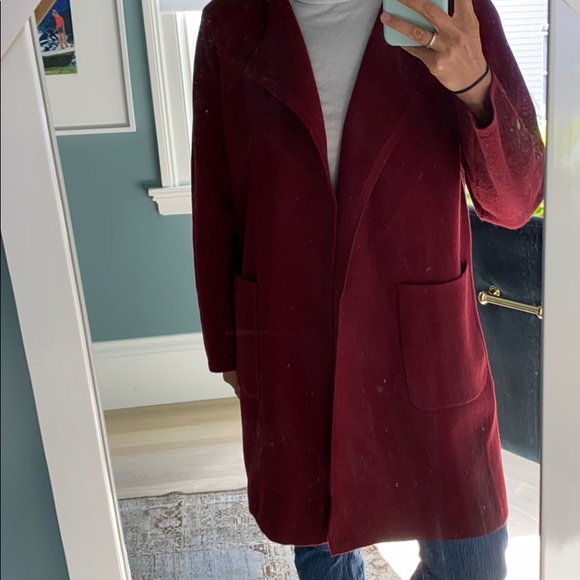 J Crew Sweater Blazer Xs Maroon Open 